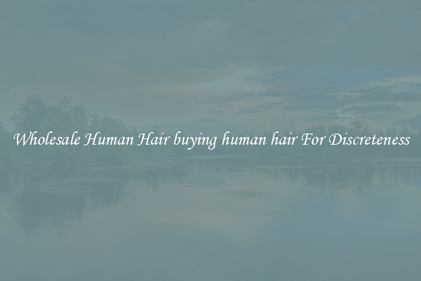Wholesale Human Hair buying human hair For Discreteness