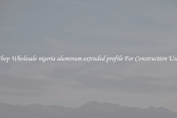 Shop Wholesale nigeria aluminum extruded profile For Construction Uses
