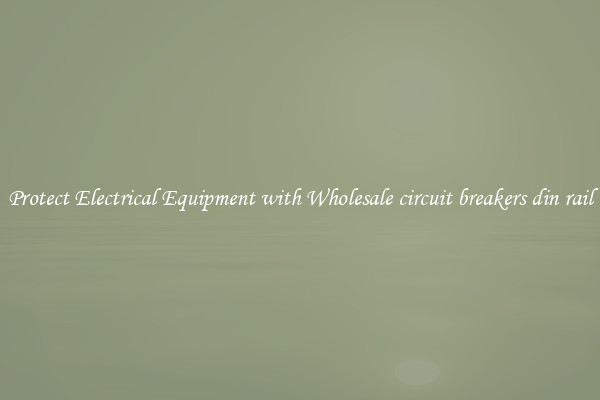 Protect Electrical Equipment with Wholesale circuit breakers din rail