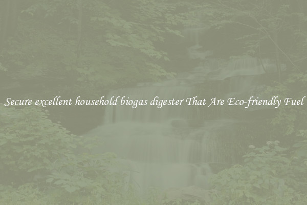 Secure excellent household biogas digester That Are Eco-friendly Fuel