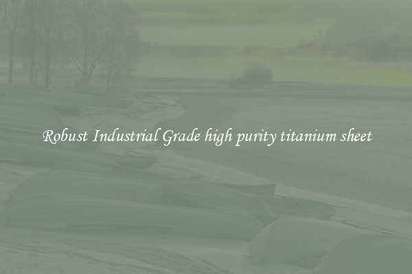 Robust Industrial Grade high purity titanium sheet